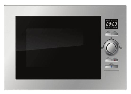 FRAMELESS BUILT-IN MICROWAVE OVEN POBIM-280 Capacity :28 Liters - Microwave power input/output: 1450W/900W Grill power: 1000W - Glass turntable diameter : 315mm 5 Microwave power levels, 95' Cooking
