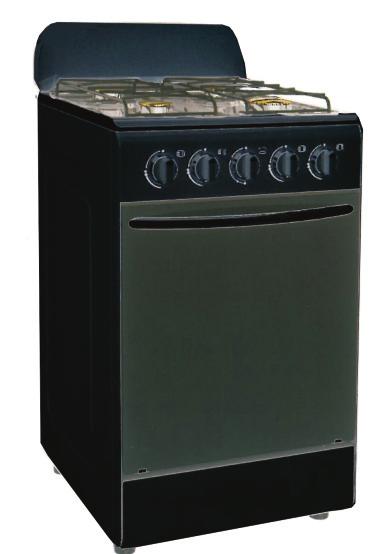medium, 1 small Top enamel grill Back splash guard Manual ignition 60 litre oven capacity