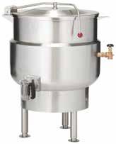 STEAM 2 3-Jacketed Direct Steam Kettles K SERIES Fast-Cooking Kettles Feature Ellipsoidal Design Kettle Bottom for Superior Heat Transfer.