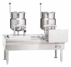 STEAM Spec Line Tables For Direct Steam Counter Kettles K SERIES Standard Features: Stainless steel exterior, legs and flanged feet Heavy gauge top with formed drain trough Sliding drain pan Kettles