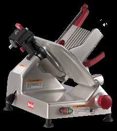 SLICERS Entry Slicers 800E-PLUS SERIES Standard Features: CETL Listed, NSF #8 Certified Slice thickness up to 9 16" Built-in, top-mounted, 2-stone sharpener Permanent, tapered ring guard Disassemble