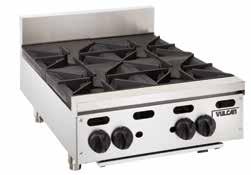 GRIDDLES & CHARBROILERS Achiever Hot Plates VHP SERIES Standard Features: Cast iron 30,000 BTU/hr* 2-piece lift-off burners offer superior heat distribution for heavy sauté applications 1 protected