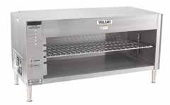 GRIDDLES & CHARBROILERS Gas Infrared Cheesemelters VICM SERIES Standard Features: Energy-efficient gas infrared burners 3-position heavy duty rack guides and wire chrome grid rack 21" H x 19" D with