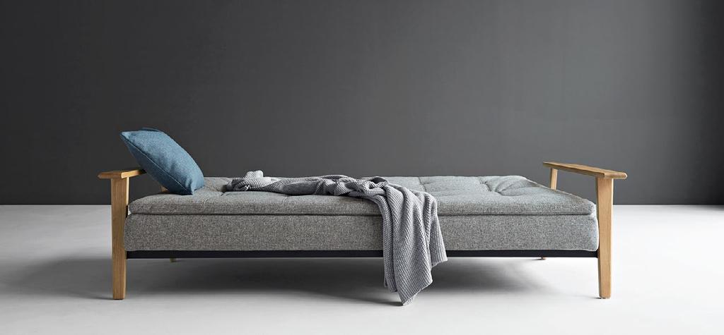 The Frej arm is made of solid lacquered oak enabling the sofa to be used as an everyday sofa.