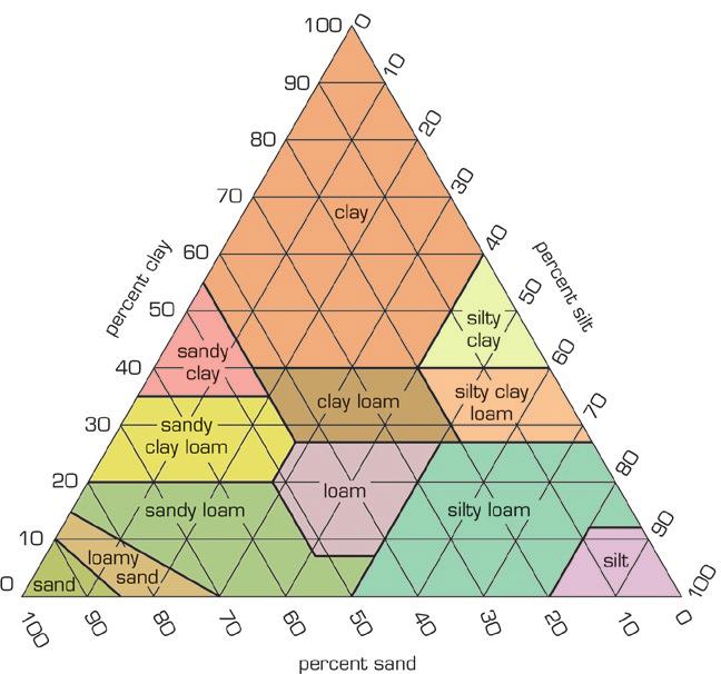 The water and nutrients are needed for plants to grow. Relative sizes of the mineral components of soil. Soil triangle. After gravel, sand particles are the largest mineral materials found in soil.