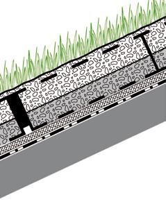 The roof area in this example is drained by means of an outer-lying gutter
