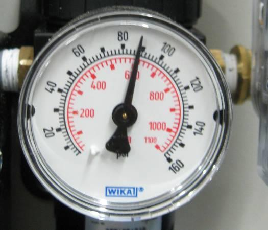 ! A pressure regulator is installed between the tower dryers and glass flow meter to limit the pressure into the flow meter. The regulator should be set at a maximum of 10