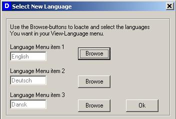 ..> Keyboard: no shorcu By following he <Opions><Language> menu sequence you can direcly access any languages already defined. Here, oo, he language icked is he one currenly seleced.