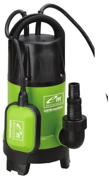 Submersible pump SPE 13502 DN is equipped with: Plastic housing Foldable pump base Floater switch Carrying handle PVC tube connector MODEL SPE 13502 DN MOTOR POWER (W) 750 VOLTAGE (V) 230 MAX.