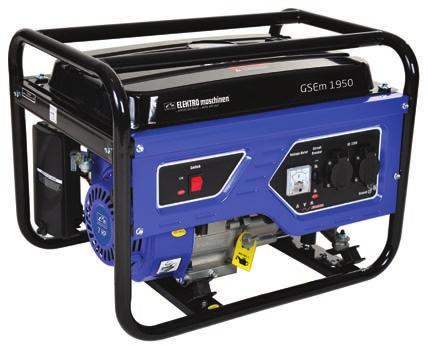 GENERATORS GENERATORS GSEm 1950 SB GSEm 3000 SB Dual cooling fans for long operation hours Dual mufflers for low noise levels EU control panel with two black socket Economy control switch (engine