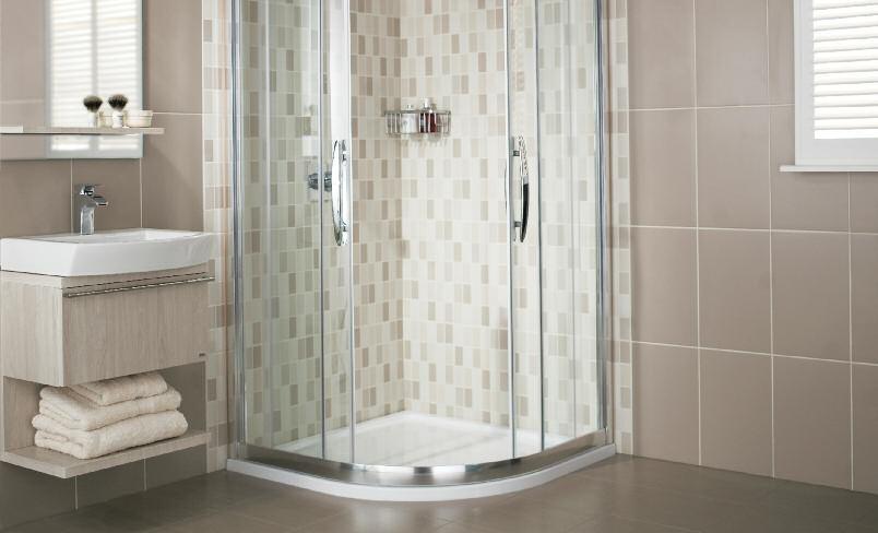 floor tiles 20x50 NB19595 Add cappuccino to your bathroom floors, using our mixed colour mosaic
