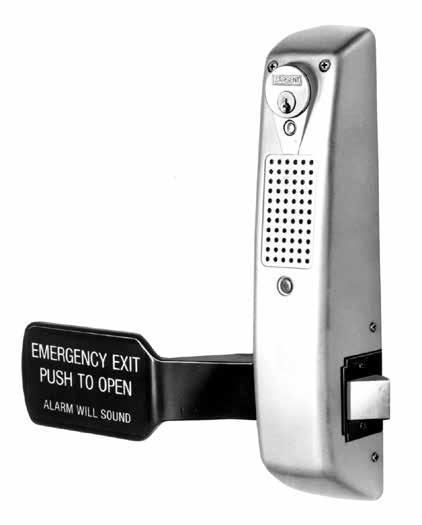 5100 Series Alarmed Exit Lock PROJECTION FROM SURFACE OF DOOR TO FACE OF PADDLE IS 3 1 4 5100 Series Features of the 5100 Alarmed Exit Lock Materials For Doors Hand Strike 649 Electronics Power