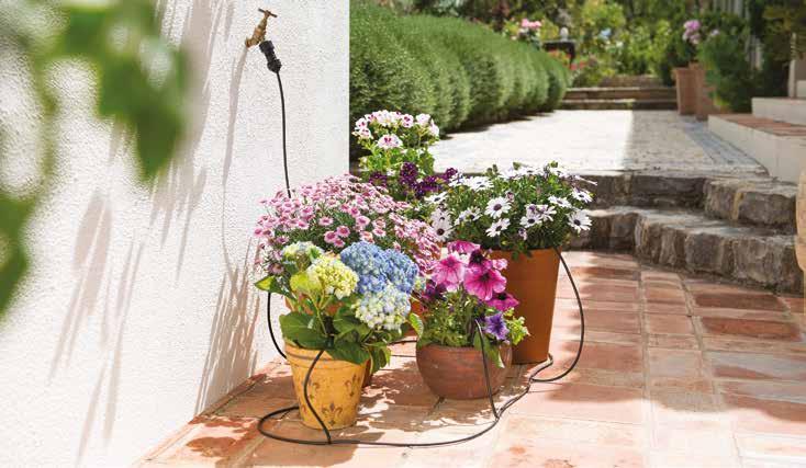 I would like to water pots and containers Complete watering kit for up to 15 containers Container plants are great for decorating patios, windows and hard standing areas.