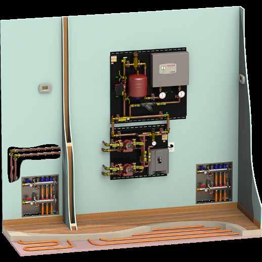 System Zoning by Pumps Thermostat Pro Panel Pump Pro Panel Pump Boiler Pump Closely Spaced Tee Zone Pump Zone Pump Panel pex Loops HydroShark Boiler Controller Thermostat Distribution Manifold Shown: