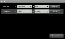 1. From the Settings app, select the Touchscreen category and then select Sound Configuration. Hometone Configuration 1.