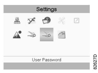 Move the cursor to the Password icon (see above, section Menu icon) Select <Modify> using the Scroll keys and press the Enter key. Next, modify the password as required. 3.