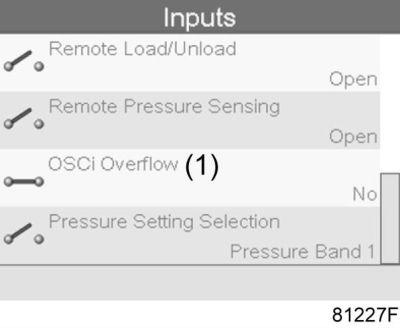 Reference Description (1) OSCi filters remaining lifetime To take a look at the status of the OSCi overflow sensor, press the down arrow a few times. No indicates that there is no overflow danger.