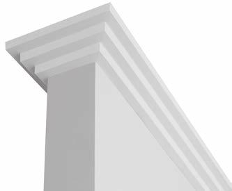 This distinctive angular cornice is available in 2 step as well as 3 and 4 step profiles,