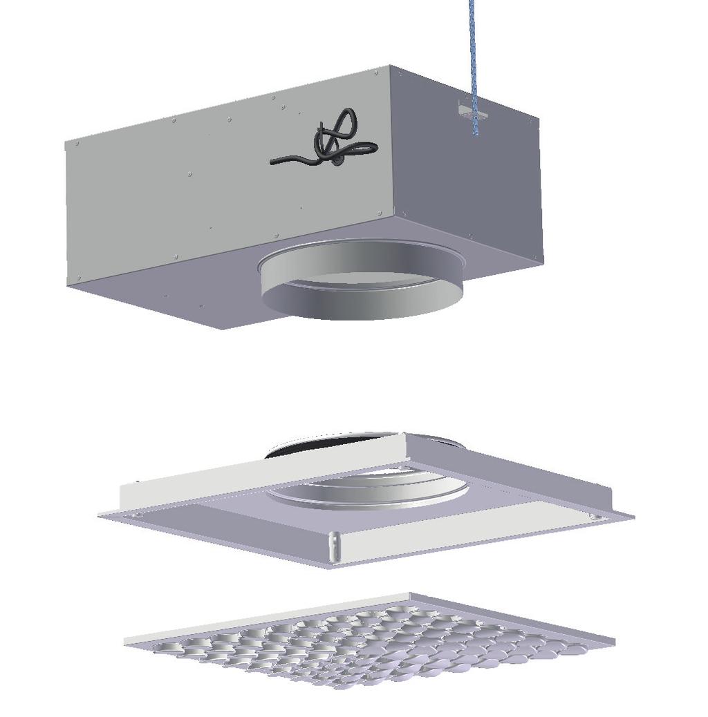INSTALLATION The Orion-Opus diffuser can be installed in a range of modular ceiling systems as well as in fixed ceilings. Sirius is attached by means of threaded rod or strap (fig. 5).