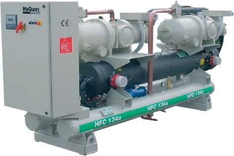 Ecopus WTER OOLED HILLER WITH SREW OMPRESSORS ooing capacity: 0 R-a Exchanger S&T WTER OOLED HILLERS 7 GENERL HRTERISTIS Stepess capacity contro Independent circuit for each compressor Frame 00