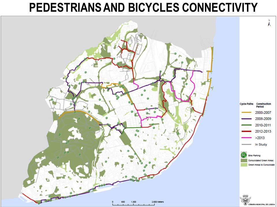 Fig 7: Lisbon s Cycle Programme (2013) A specific programme, acting like layers overlapping the ecological structure for urban biodiversity, was developed in 2010 and launched in 2013.
