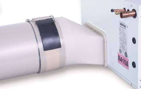 The SmartPak System plenum adapter allows the duct to be installed level with the bottom of the air handler.