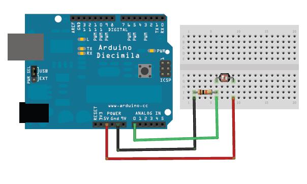 connected to the Arduino board.