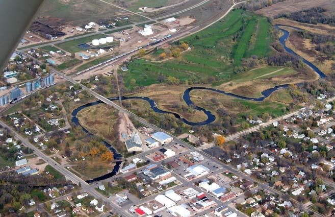 Figure 4-1. Dam removal and natural channel construction restored ecological and hydrological function to this stretch of the Pomme de Terre River in Appleton, MN.