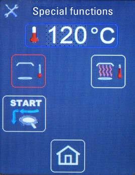 The heating switches off if the foil is pulled out of the heating area,»heating out«is selected or if the sensor