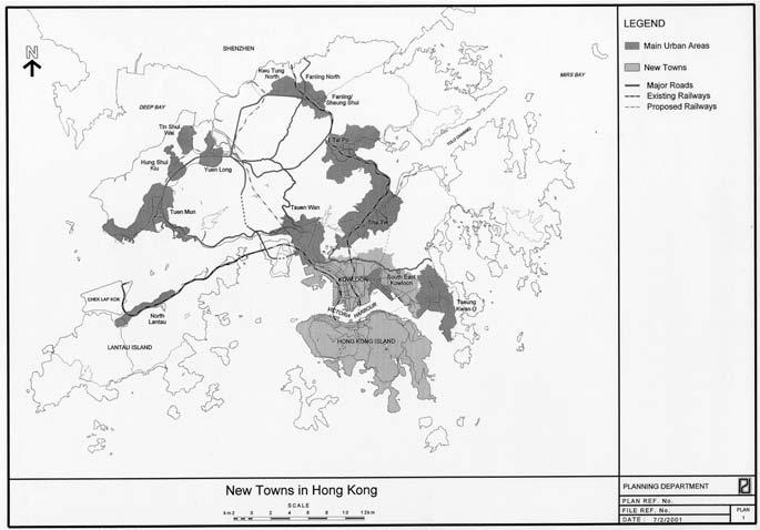Chan New Towns in Hong Kong 181 Figure 1 Locations of New Towns.