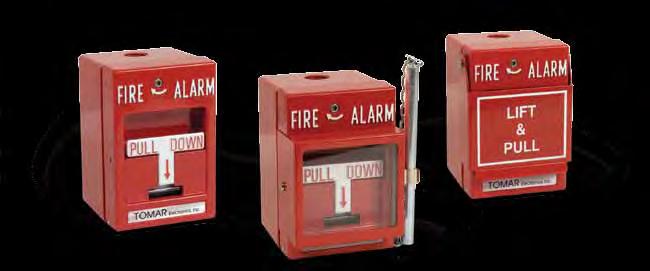 FIRE ALARM PULL STATIONS Weather proof Single or Dual Action Break Glass Lift and Pull Terminal strip or Pigtail connection 9 different colors Custom lettering available in any language Single or