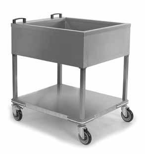 All stainless steel construction fitted with push/pull handles and 4 all swivel castors, 2 fitted with brakes Stainless Steel Hinged/Lift Off Well Cover Tidy curly mains cable with plug park and