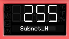 Confirm with OK and go on to enter the subnet mask. The first digits of the current subnet mask are shown. The setting flashes.