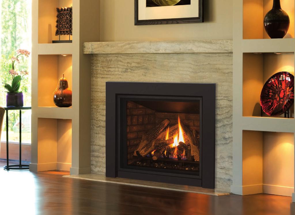 The Fireplace Driftwood Log Set with Porcelain Liner Fireplace Minimal Surround, Glass