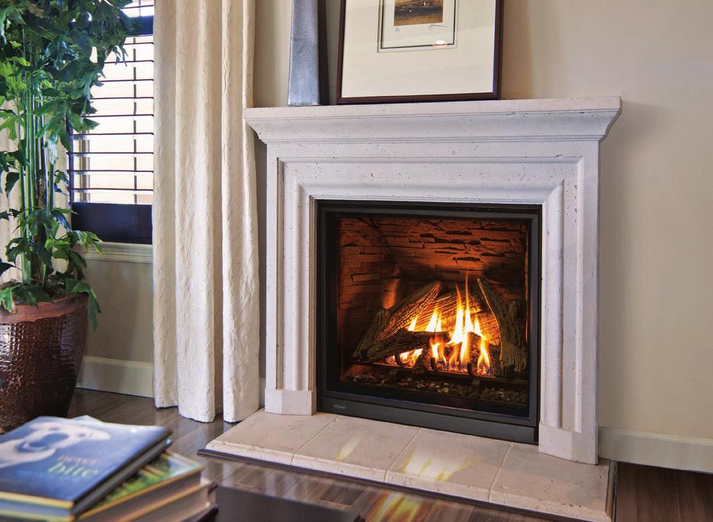 The Fireplace Log Set with Brick Liner and Forgeworks Face Fireplace Log Set with Porcelain Liner and