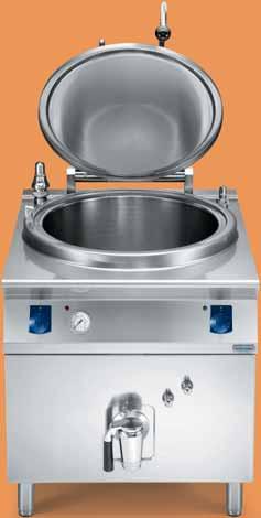 18 electrolux elco 900 Boiling pans/kettles The lids of the kettles are double skinned with rounded edges which fit