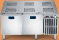 The Refrigerated Base unit consists of 2 large stainless steel drawers (1/1 + 1/3 GN) on a telescopic slide system, a