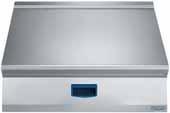 The inside temperature varies from 2 C to +10 C The Worktops, entirely in stainless steel and 250 mm high, have a