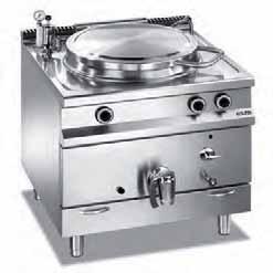 The MAGISTRA 900 boiling pans range comprises 100/150 liters of capacity freestanding models with gas electric heating.