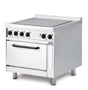 6 kw ELECTRIC CONNECTION 3N AC 400V - 50/60 Hz TEMPERATURE SETTING 6 Steps for Hot Plates, Oven 50-300 C OVEN CAPACITY GN 2/1 4 Hot plates @ 2.