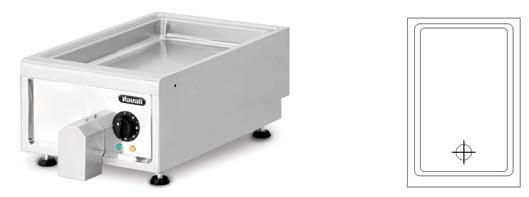 element 1 kw - Bain Marie tank for 1/1 GN food pan - Cabinet in Stainless Steel SUS 304 execution - Orbital finished top panel 1.