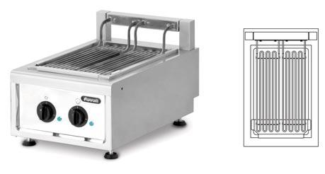 6 kw - Dimension hot plates 220 x 220 mm - 6 heating levels - Temperature 50-300 C - Cabinet in Stainless Steel SUS 304 execution - Orbital finished top panel, 1.