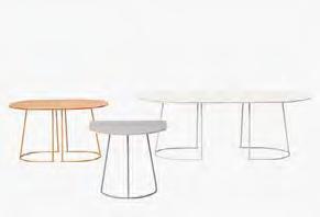 53 AIRY COFFEE TABLES Designed by Cecilie Manz The coffee table has a light and floaty nature with support from the thin welded frame creating the impression of a table top that almost hovers in the