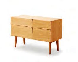 The carefully contoured shape of the furniture allows light to reflect along the visible wood grains on its front. LARGE SIDEBOARD: Length: 179,8 cm / 70.8" Depth: 40 cm / 15.7" Height: 69.4 cm / 27.