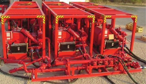 These higher rated twin pump units provide the capability of 1600 bhp to 1900 bhp on a single trailer mounted Coiled Tubing Support unit with pressure capability to 15,000 psi.