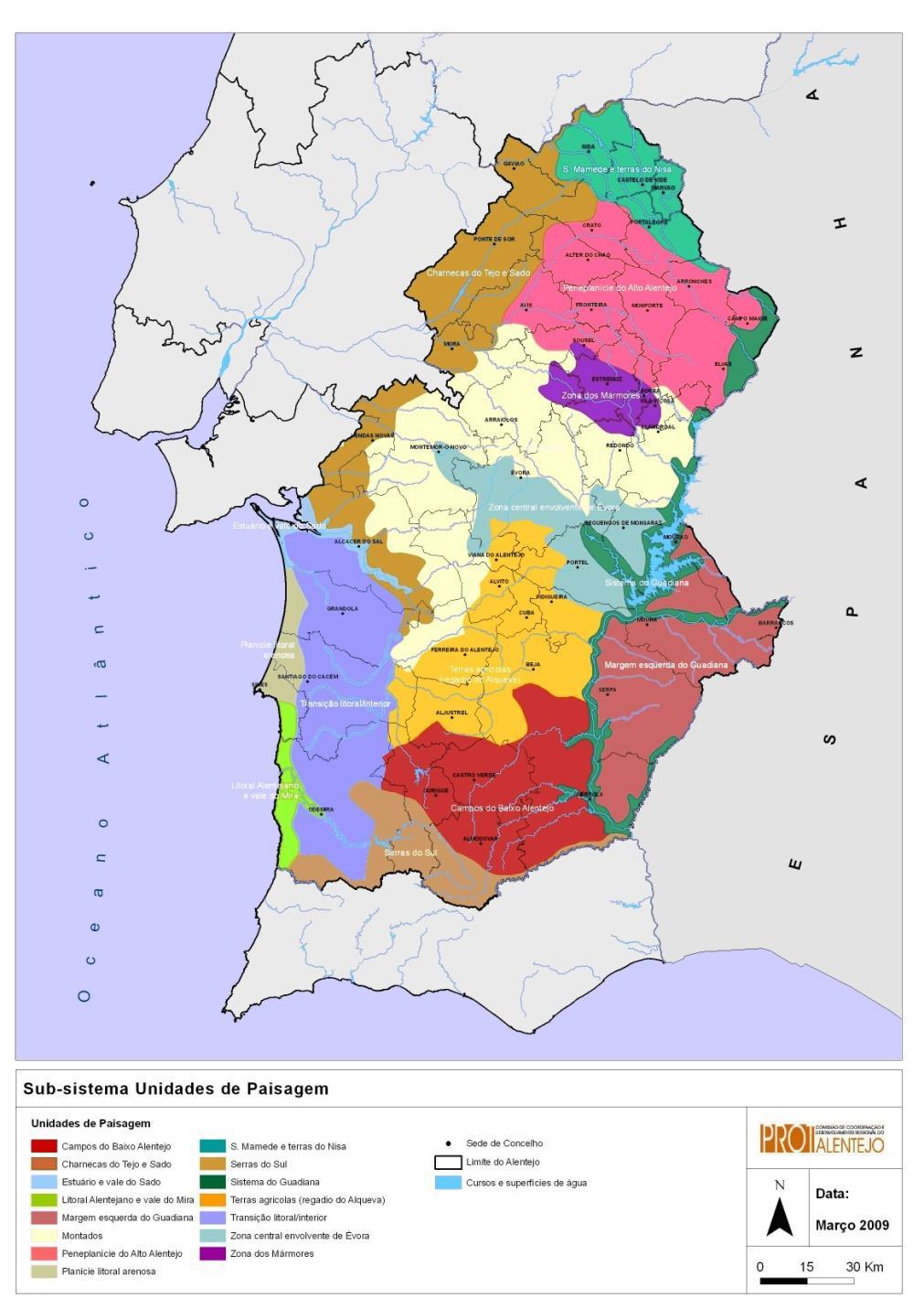 LANDSCAPE IN REGIONAL PLANS - ALENTEJO LCA Maps Analysing theirs characteristics, forces and pressures that are transforming