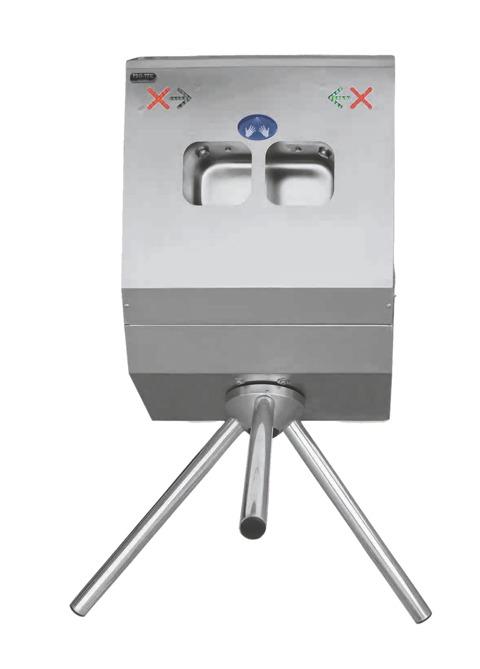 Entry Control Hand Sanitation Hand sanitise with turnstile (wall mounted) Product code : hsnt-1000-w Dimensions : 850 x 500 x 740 mm The hsnt-1000-w is an automatic dispenser unit with