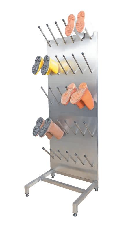 The boots can be hung up easily with individual storage prongs.