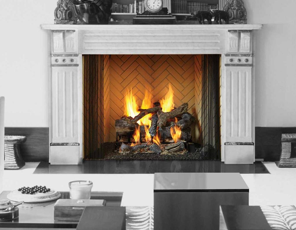 36 " 42 " 50 " RUTHERFORD WOOD FIREPLACE The Rutherford Series offers robust performance and the appearance of a custom-built masonry