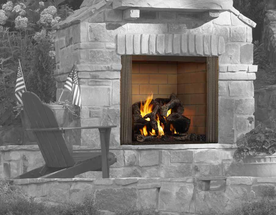 42 " CASTLEWOOD OUTDOOR WOOD FIREPLACE The Castlewood turns any outdoor area into a welcoming and relaxing living space.